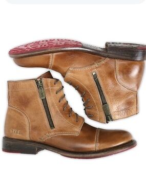 Bed Stu Women’s 7 Bonnie II Lux Leather Lace Up Boots In Tan Rustic